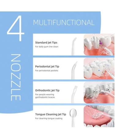 Buy 1PC Portable Electric Water Dental Flosser in Pink | Oral Irrigator with 4 Nozzles for Enhanced Oral Care - International Shipping Available - Buy Online on GoSupps.com