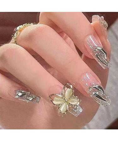 Manicure jewelry luxury wearable cat's eye butterfly alloy zircon explosions nail diamond nail ornament (Color : 2 Size : 10 pieces) 10 pieces 2 - Buy Online on GoSupps.com