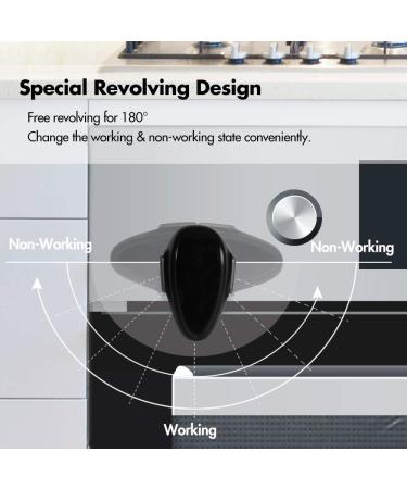 EUDEMON Oven Door Lock & Stove Knob Cover Bundle - 1 Pack Black Oven Door Lock & 6 Pack Clear Stove Knob Covers - Buy Online on GoSupps.com