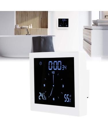 Bathroom Accessories Digital Clock Ring Dynamic Hand Time Display Supports Digital Display Time Display for Bathroom (White Pisa Leaning Tower Type)