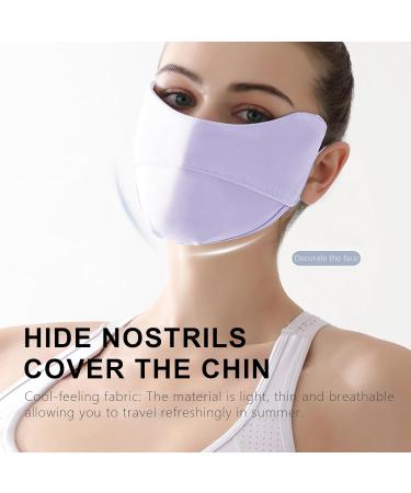 UV Protection Masque - Breathable Ice Silk Face Shield | Reusable 3D Sun Shield Face for Women Face for Fishing Hiking Cycling Eye Protection Purple - Buy Online on GoSupps.com