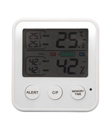 LCD Digital Thermometer & Hygrometer - Accurate Temperature & Moisture Meter for Home Office Baby Room Greenhouse (White) - Buy Online on GoSupps.com