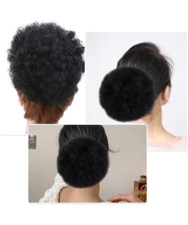 Afro Puff Drawstring Ponytail Short Afro Bun Extension Hairpiece Synthetic Curly Hair Ponytail for Black Women Afro Chignon Hairpieces Wig Party Cosplay Costume for Women - Buy Online on GoSupps.com