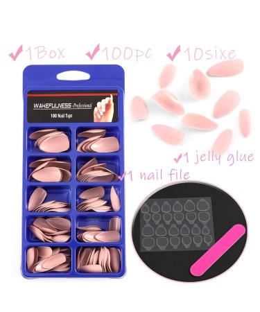 Sethexy Matte Stiletto False Nails - Medium Full Cover Long Acrylic Nail Tips (Light Pink) - 100 Pack for Women & Girls | International Shipping - Buy Online on GoSupps.com