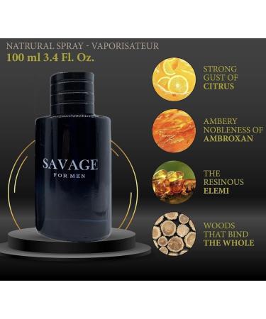 Savage Men's Cologne 3.4 Fl. Oz. Eau de Parfum Natural Spray Refreshing & Warm Masculine Scent - Buy Online on GoSupps.com