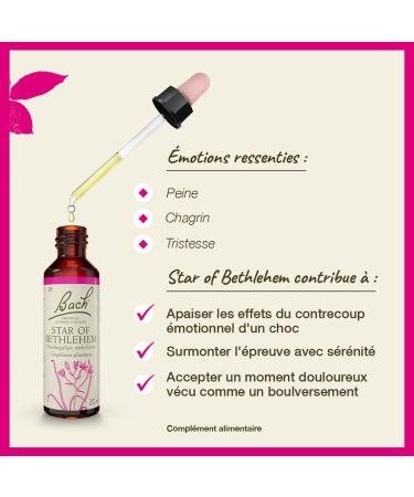 Bach Original Flower Remedies - Star of Bethlehem Drops 20ml | Natural Stress Relief & Emotional Support - Buy Online on GoSupps.com