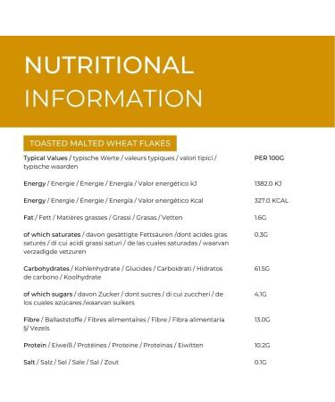 Hides Fine Foods - Toasted Malted Wheat Flakes 1kg - Suitable for Vegetarians - GMO Free - Baking - Bread Topping - Perfect for Breakfasts - Full of Fibre - Buy Online on GoSupps.com