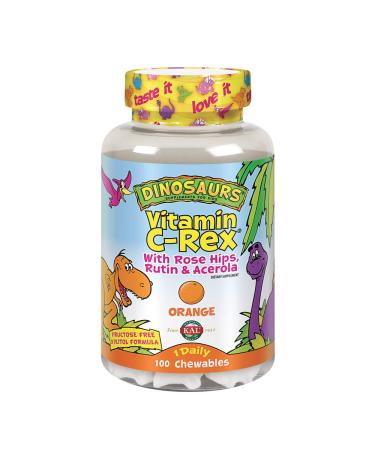 KAL Dinosaurs Vitamin C-Rex With Rose Hips Rutin & Acerola Orange 100 Chewables