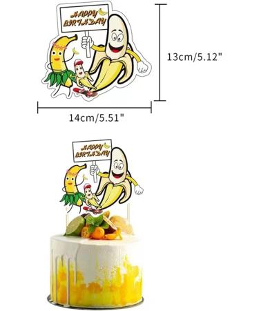 25 Pcs Banana Cake Toppers Cute Banana Cake Decorations Cartoon Fruit Party Supplies Banana Cupcake Toppers - Buy Online on GoSupps.com