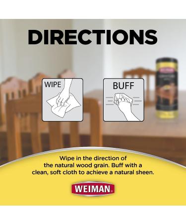 Weiman Wood Cleaner and Polish Wipes - Clean  Polish & Protect Wood Furniture  30 Count 30 Count (Pack of 1) - Buy Online on GoSupps.com