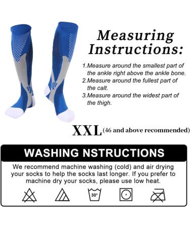 PSOWQ 3 Pairs Medical Compression Socks for Men & Women - 20-30 mmHg Circulation Support - XXL Size - Buy Online on GoSupps.com