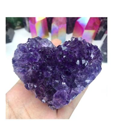 for Natural Heart-Shaped Amethyst Quartz Crystal Cluster Specimen Decor Crystal Quality Gem Home Decor