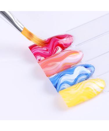 JERCLITY 6pcs Acrylic Ombre Nail Brush Set with Double Head Sponge, Wooden Gel Builder Ombre Brush for Nails Art Design - Brushes-02 - Buy Online on GoSupps.com