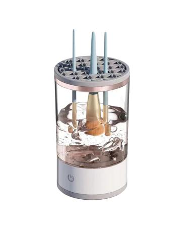 Brush Blender Brush Cleaner Brushly Pro Cosmetic Brush Cleaner Brushy Makeup Brush Cleaner Electric Makeup Brush Cleaner Automatic Spinning Makeup Brush Cleaner (White)