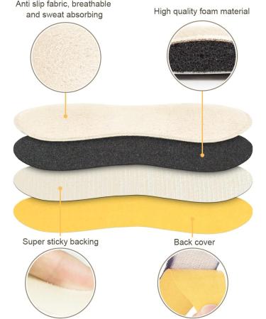 Xshum Heel Inserts 4-Pairs - Prevent Heel Slip and Blister, Shoe Inserts Liners for Loose Shoes, Heel Protectors Cushions - Women and Men (Apricot+Black) - Buy Online on GoSupps.com