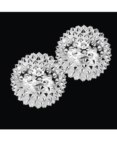 Hand Massage Ball - Acupressure Relief for Tension & Finger Relaxation | Silver Palm Pressure Ball - International Shipping - Buy Online on GoSupps.com