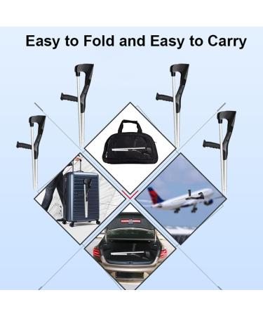 Aluminum Forearm Crutches Walking Lightweight Ergonomic Handles Crutches for Adults Foldable and Easy to Carry for Elderly/Disabled People - Buy Online on GoSupps.com