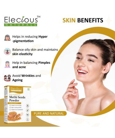 Elecious Methi Seed Powder for Hair Growth - 100% Natural Fenugreek Powder Chemical Free No Additives 200g - Buy Online on GoSupps.com