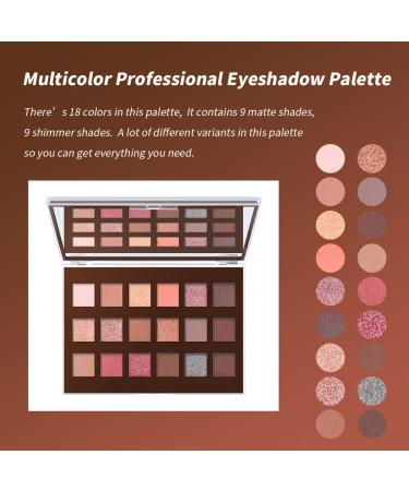 Professional 18 Colors Eyeshadow Palette for Mature Women | Waterproof Blendable Brown Shades | Natural-Looking Eye Makeup for All Skin Types - Buy Online on GoSupps.com