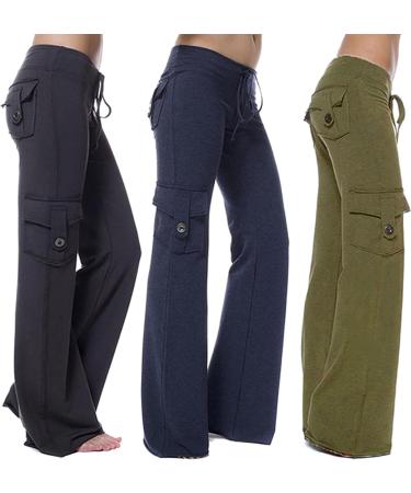 Women's Hiking Cargo Pants - Fashionable Stretch Leggings for Gym & Sports - Black X-Small - Buy Online on GoSupps.com