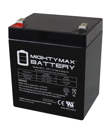 Mighty Max Battery 12V 5Ah F2 SLA Replacement Battery for Ion Block Rocker Speaker