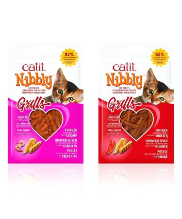 Catit Nibbly Grills Chicken and Shrimp Recipe (1 oz) + Catit Nibbly Grills Chicken and Lobster Recipe (1 oz)
