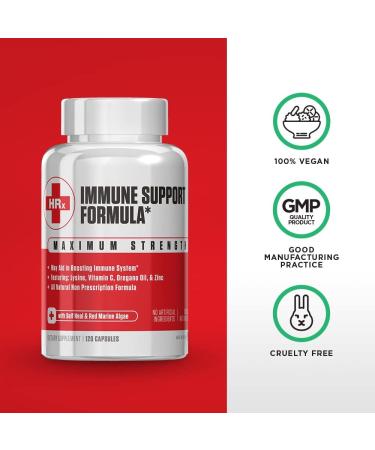 Immune Support Formula with L Lysine, Zinc, Vitamin C & Oregano Oil - 120 Capsules - Buy Online on GoSupps.com