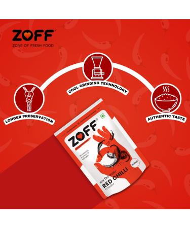 Zoff Red Chilli Powder (100g /3.5oz) Vegan | Raw Chili Powder Seasoning from India - Buy Online on GoSupps.com