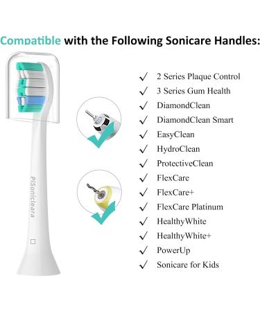 Pisonicleara Replacement Toothbrush Heads (10 Pack) for Philips Sonicare - Compatible with HX6920, HX4100, HX9023, HX6240, HX6610 - Snap On Electric Toothbrush Refill - Buy Online on GoSupps.com