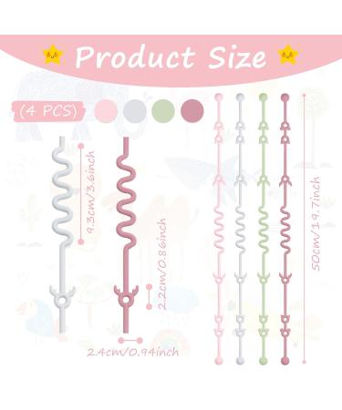 Buy 4-Piece BPA-Free Silicone Baby Pacifier Chain Set - Adjustable Stroller & High Chair Toy Holders (Color-02) - Buy Online on GoSupps.com