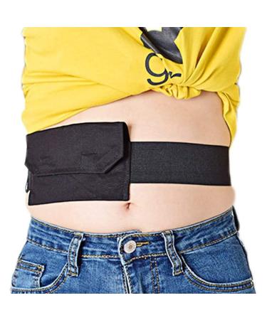 Peritoneal Dialysis Cover Comfortable PD Belt G/Peg Feeding Tube Holder Catheter Drainage Abdominal Fixation Nursing for Patients (98-115CM) Black