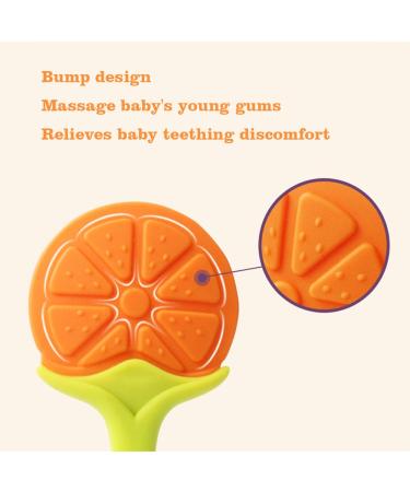 Organic Baby Teething Toys Set - 5 Pack Silicone Fruit Teethers with Pacifier Clip for Infants 3-12 Months - Freezer Safe and BPA-Free - Buy Online on GoSupps.com
