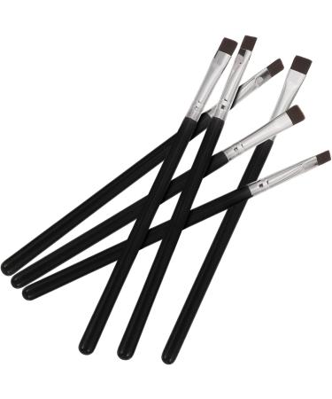 Baluue 12 Pcs Flat Eyebrow Brush Eyeliner Brush Cosmetics Tool Flat Concealer Brush Artificial Fiber Black - Buy Online on GoSupps.com