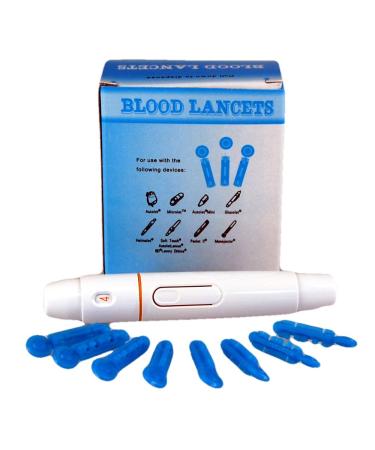 100 Universal 28g Lancets and Auto Lancing Device by Sterilance