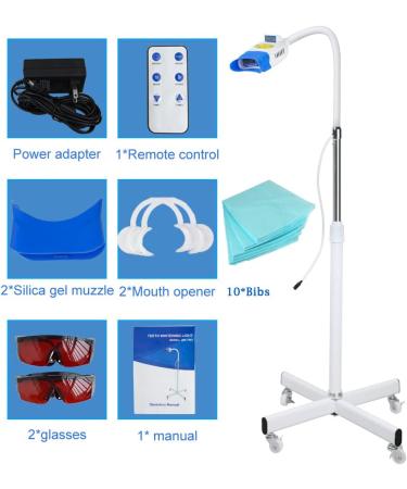 3 Mode LED Teeth Whitening Beauty Lamp 36W - Professional Dental Whitener Floor Stand Instrument for Clinic - Blue Purple Red Light Accelerator Bleaching System - 10pcs LED Light Included - Buy Online on GoSupps.com