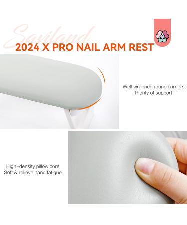 SAVILAND Foldable Nail Arm Rest | Soft Leather Nail Pillow & Non-Slip PVC Mat for Nail Techs | Essential Salon Accessory for Acrylic Nails - Buy Online on GoSupps.com
