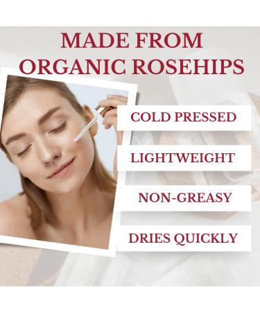 100% Organic Rosehip Oil - Pure Virgin Cold-Pressed Face Hair & Body Oil Rich in Omega 3 6 9 for Soft Renewed Skin & Hair - Buy Online on GoSupps.com