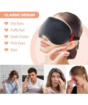 Comfheat Weighted Lavender Eye Mask for Men and Women | Microwavable Moist Heat | Adjustable Strap | Soft Cotton Cover for Sleeping, Dark Circles, Sinus Pain - Buy Online on GoSupps.com