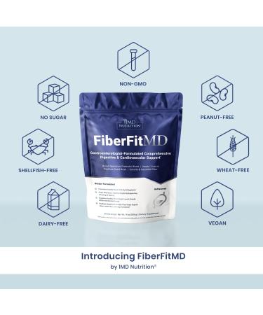 1MD Nutrition FiberFitMD - for Potent Digestive & Cardiovascular Support - Health Supplement for Women & Men - High Fiber Powder - 30 Days - Buy Online on GoSupps.com