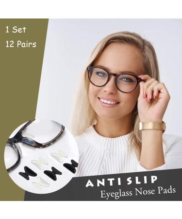 12 Pairs Black Adhesive Silicone Eyeglass Nose Pads - Anti-Slip Stick-On for Plastic Frames - Buy Online on GoSupps.com