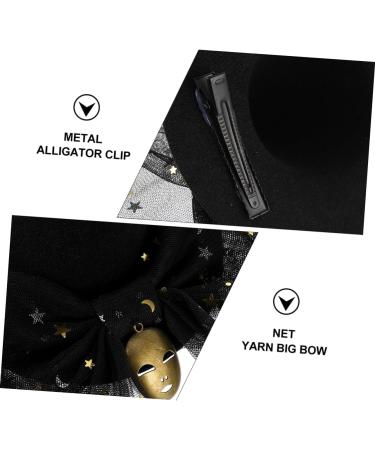 Beaupretty Halloween Mesh Barrette Hat Hair Clips for Girls Halloween Costume Girls Accessories E Girl Clothes Hair Barrettes for Girls Black Felt Dresses for Girls Charming Witch Hat Metal - Buy Online on GoSupps.com