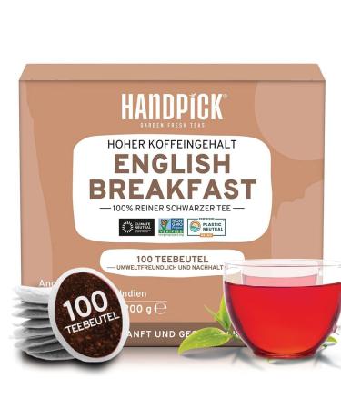 Hand pick English breakfast black tee bag (100 pieces) strong robust |Environmentally conscious tea bags brewing English breakfast tea & kombucha tea English breakfast black tea 100 count (pack of 1)