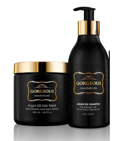 Moroccan Argan Oil Shampoo and Conditioner SLS Sulfate Set - Best for Damaged