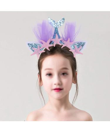 Lurrose Mermaid Headband - Glitter Hairband Party Accessory for Kids | Blue Starfish Hair Accessories - Buy Online on GoSupps.com
