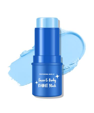 KYDA Blue Face Paint Blue Eye Black Stick for Sports Light Blue Body Paint Stick for Halloween Corpse Bride Avatar Sally Cosplay SFX Makeup Paint #04 Light Blue