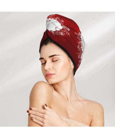Hair Towel Wrap | Quick-Dry Button Turban | Winter Christmas Snowflake Design - Buy Online on GoSupps.com
