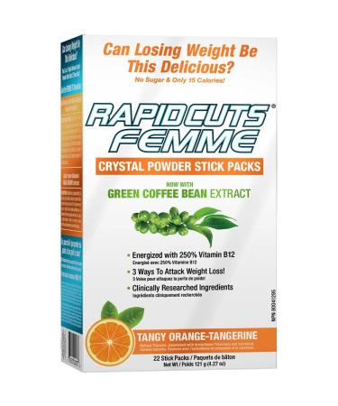 FEMME FIT RapidCuts Femme Crystals - All Natural 3-stage Fat Loss System - Orange Tangerine - 22 Count (665553200736)