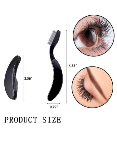 6 PCS Folding Eyelash Comb Set - Stainless Steel Lash Separator & Brow Comb | Metal Teeth Eyebrow Mascara Applicator - Perfect for Defined Lashes | Black & Pink Colors - Buy Online on GoSupps.com