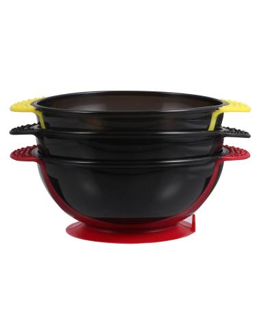 Uonlytech Suit 3pcs Baked Oil Hair Dye Bowl Hair Dye Tool Tint Bowls for Hair Salon Suckers Salon Hair Color Bowl Color Mixing Bowl Silicone Hair Color Bowls e Silica Gel Mixed Colour
