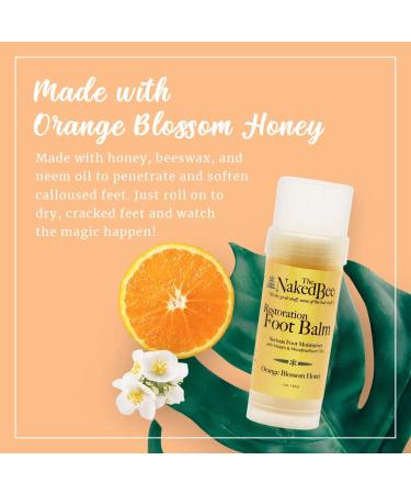 The Naked Bee 2oz Restoration Foot Balm - Orange Blossom Honey | Moisturizing Foot Care Solution - Buy Online on GoSupps.com